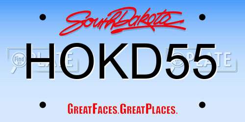 HOKD55 South Dakota License Plate