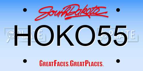 HOKO55 South Dakota License Plate