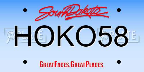 HOKO58 South Dakota License Plate
