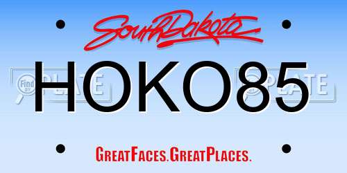 HOKO85 South Dakota License Plate