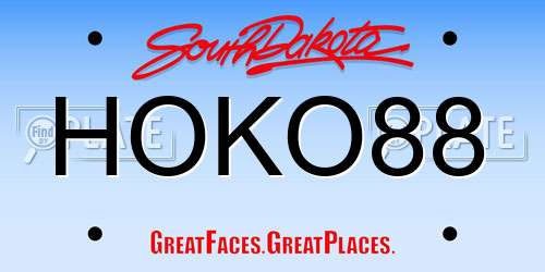 HOKO88 South Dakota License Plate