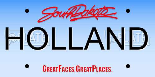 HOLLAND South Dakota License Plate