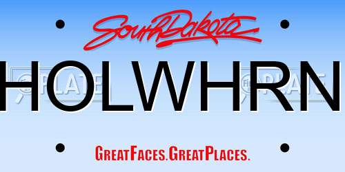 HOLWHRN South Dakota License Plate
