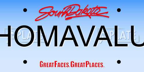 HOMAVALU South Dakota License Plate
