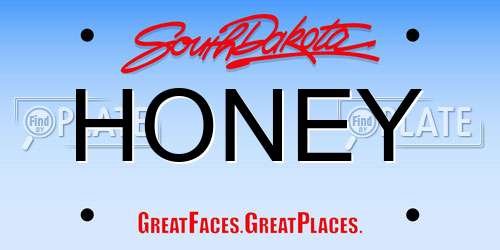HONEY South Dakota License Plate