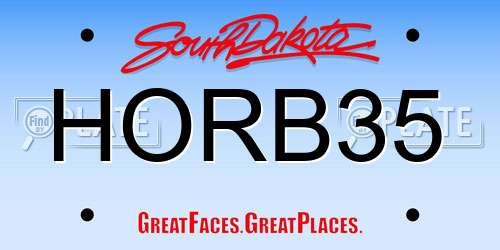 HORB35 South Dakota License Plate