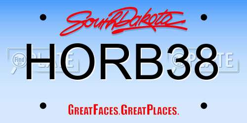 HORB38 South Dakota License Plate