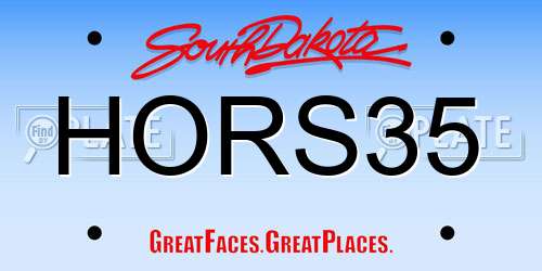 HORS35 South Dakota License Plate