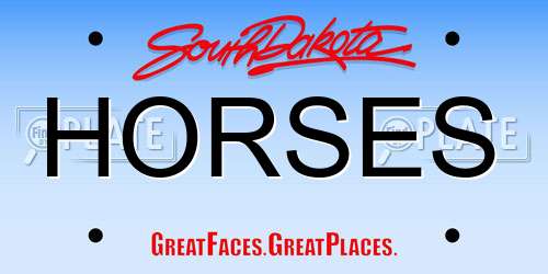 HORSES South Dakota License Plate