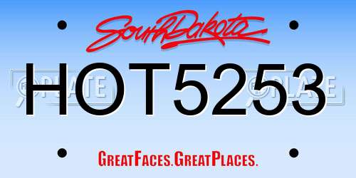HOT5253 South Dakota License Plate