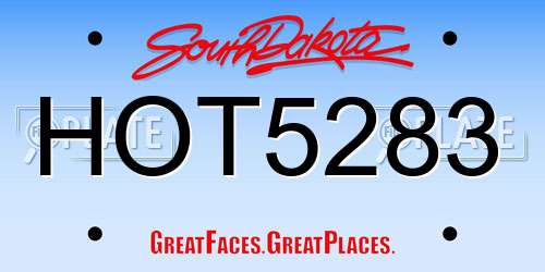 HOT5283 South Dakota License Plate
