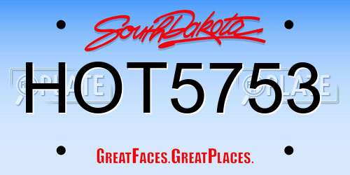 HOT5753 South Dakota License Plate
