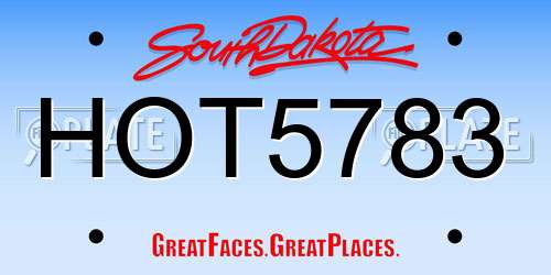 HOT5783 South Dakota License Plate