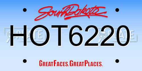 HOT6220 South Dakota License Plate