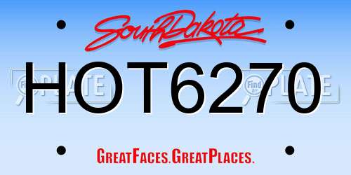 HOT6270 South Dakota License Plate