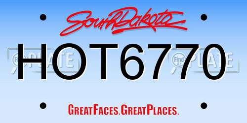 HOT6770 South Dakota License Plate