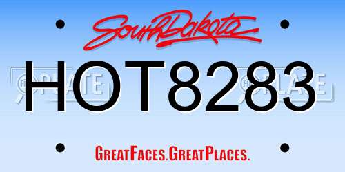 HOT8283 South Dakota License Plate