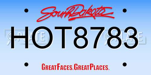 HOT8783 South Dakota License Plate
