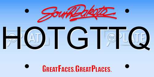 HOTGTTQ South Dakota License Plate