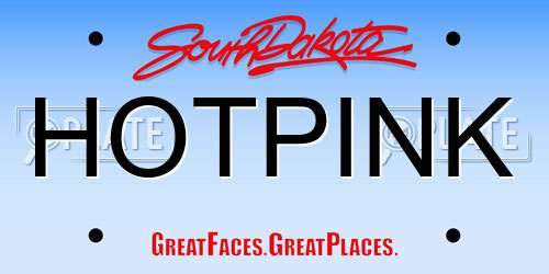 HOTPINK South Dakota License Plate