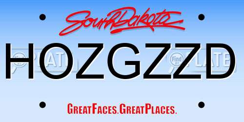 HOZGZZD South Dakota License Plate