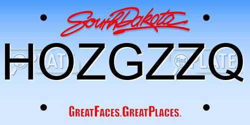 HOZGZZQ South Dakota License Plate