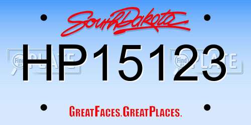 HP15123 South Dakota License Plate