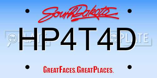 HP4T4D South Dakota License Plate