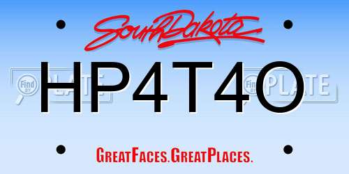 HP4T4O South Dakota License Plate
