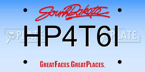 HP4T6I South Dakota License Plate