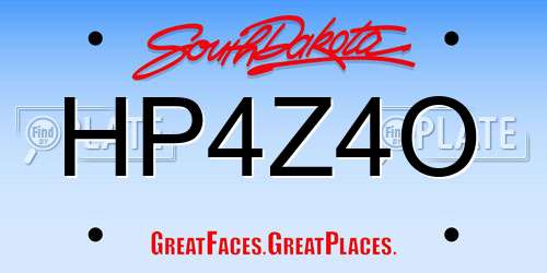 HP4Z4O South Dakota License Plate