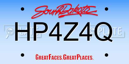 HP4Z4Q South Dakota License Plate