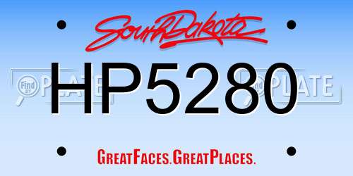 HP5280 South Dakota License Plate