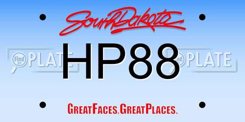 HP88 South Dakota License Plate
