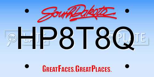HP8T8Q South Dakota License Plate