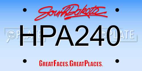 HPA240 South Dakota License Plate