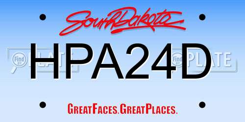 HPA24D South Dakota License Plate