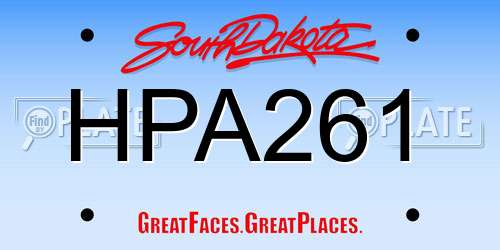 HPA261 South Dakota License Plate
