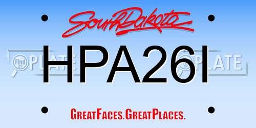 HPA26I South Dakota License Plate