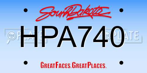 HPA740 South Dakota License Plate