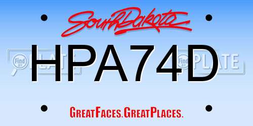 HPA74D South Dakota License Plate