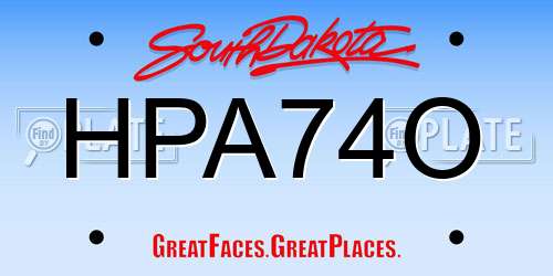 HPA74O South Dakota License Plate