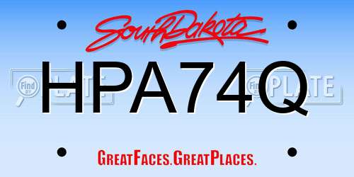 HPA74Q South Dakota License Plate