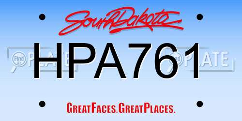 HPA761 South Dakota License Plate