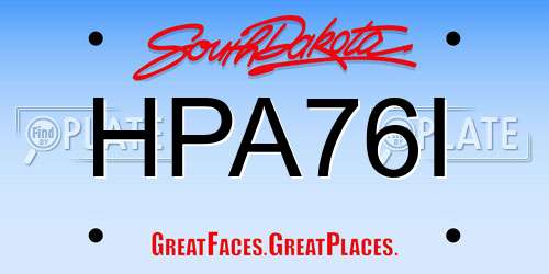 HPA76I South Dakota License Plate