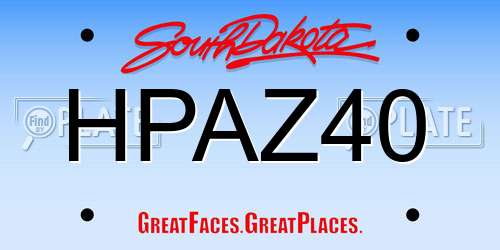HPAZ40 South Dakota License Plate