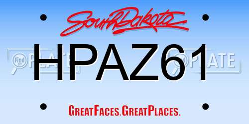 HPAZ61 South Dakota License Plate