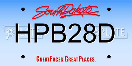 HPB28D South Dakota License Plate