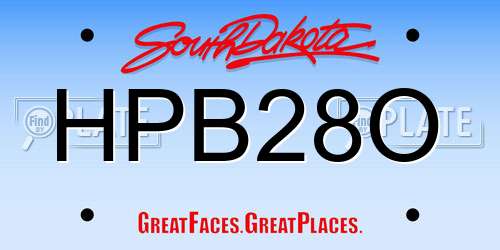 HPB28O South Dakota License Plate