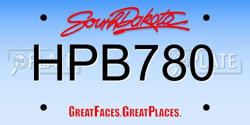 HPB780 South Dakota License Plate